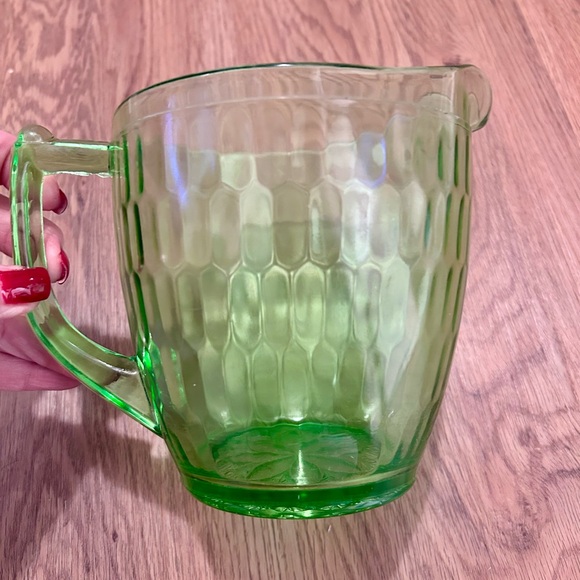 Vintage Small Uranium Depression Glass Pitcher - Picture 8 of 8